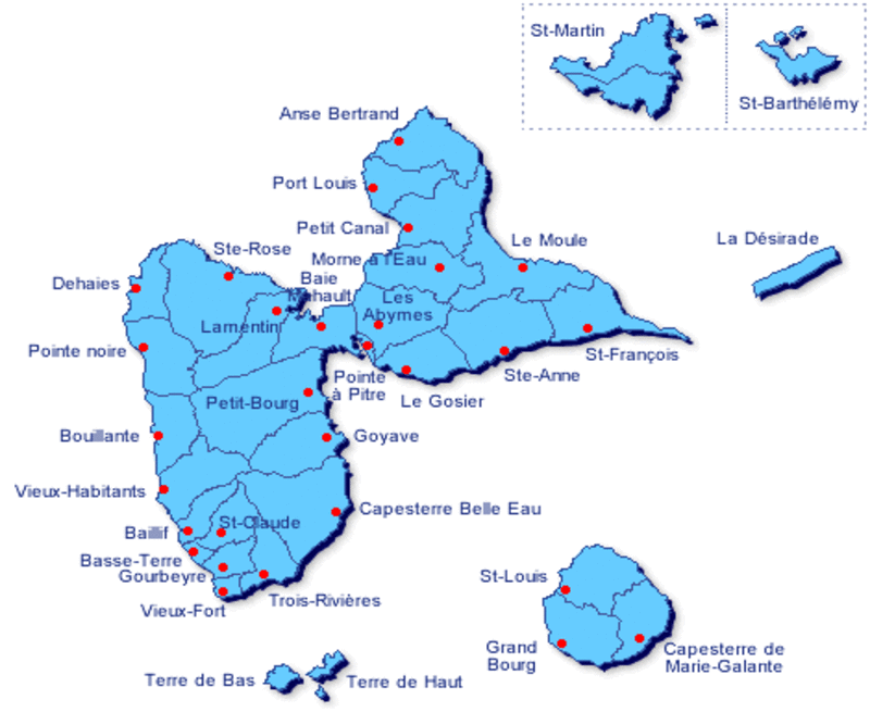 Carte Guadeloupe