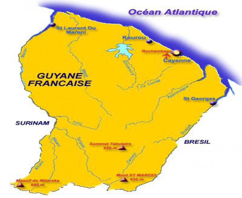 Carte Guyane